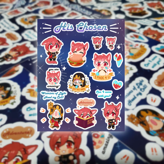 His Chosen - G'raha Tia Stickers | Final Fantasy XIV Art